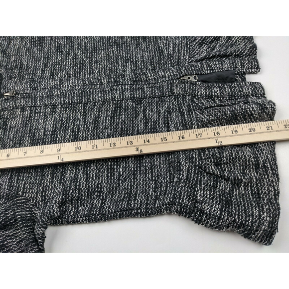 J.CREW Women's Sz S Black Gray Tweed Knit Peplum Waist Jacket Blazer w/Zippers - Picture 7 of 8